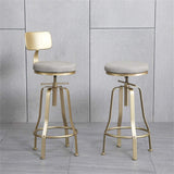 Knjlwa Bar pivotant Industriel Tabouret, Tabouret Pub Cuisine Rustique Vintage for Le Petit déjeuner Bar, comptoir, Cuisine et Maison Hauteur Ajustable Max.Charge 60~200 kg 80cm, avec des Jambes d'or