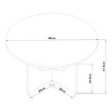 [en.casa] Table Basse de Salon avec Plateau Rond Table d'Appoint Style Intemporel Bout de Canapé pour Salle de Séjour Chambre Bureau Panneau de Particules 80 x 42 cm Effet Chêne