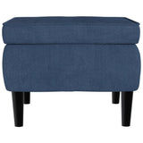 SKM Fauteuil à Oreilles avec Tabouret Bleu Velours, Weight:26.85 kg,3115930