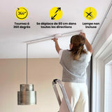 Lightswing® Single Système de Suspension pour 1 Lampe Suspendue - Blanc Mat - 90 cm - Système de Lampe Réglable - Facile à Installer - Lampe Suspendue - Suspension de Lampe