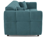 Lisa Design - Ray - canapé Droit 3 Places en Tissu texturé, Bleu grisé