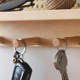 Porte-manteau mural avec étagère - Étagères pour livres d', crochets pour rangement dans le couloir | Fond en bois dur, étagère murale en bois avec crochets, organisateur d'étagère en rotin