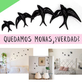 Hirondelle Murale | Oiseaux Decoratifs Ceramique Mural | 4 unités | Fabriqué en Espagne