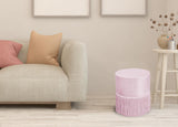 BIANCHERIAWEB Pouf Salon/Chambre avec Franges Rembourré Modèle Velvet Malibu Couleur Unie Pouf Poussière