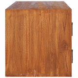 vidaXL Meuble TV Mural Armoire Basse Meuble Divertissement avec 1 Compartiment et 2 Etagères Salon Maison Intérieur 90x30x30 cm Bois de Teck Massif