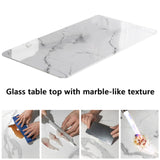 Hoiweqr Plateau De Table en Verre Marbré Trempé Rectangulaire, Plateau De Table en Verre Trempé De 8 Mm Fabriqué sur Mesure, pour Tables De Salle À Manger, Tables De Bureau(C,100x100cm)