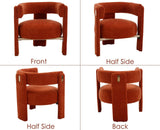 Ya-Home Fauteuil Salon en Bois Fauteuils Confortable avec Coussins Epais Fauteuil en Chenille pour Chambre/Salon, Orange