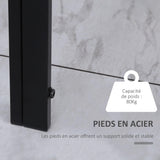 HOMCOM Table à Manger rectangulaire pour 4 Personnes, 120 x 60 x 75 cm, Table de Cuisine avec Plateau en Verre trempé et Pieds en métal, Style Moderne, Noir