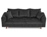 Lisa Design - Rune - canapé Droit 3 Places en Velours texturé, Gris Anthracite