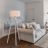 QAZQA puros - Lampe de table trépied/tripode - 1 lumière - H 1450 mm - Blanc - Moderne - éclairage intérieur - Salon I Chambre I Cuisine I Salle à manger