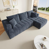 Cayipng Canapé d'angle modulaire, canapé nuage, canapé 3 places, canapé transformable, tissu chenille, librement combinable, pas besoin de montage (Bleu)