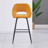 JaHECOME Tabourets de Bar avec Dossier, Accoudoirs et Repose-Pieds,Chaises de Bar Roubourés, Pieds en Métal Chaises pour Salon, Bistrots (2, Jaune)