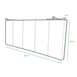 P17- Tête de Lit en Simili Cuir | 2 Lampes | Traitement: Rayures | Dimensions: 160 x 60 cm | Couleur: Elephant