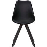 FineBuy Chaise de Salle à Manger Noir Lot de 2 Plastique/Similicuir Design Rétro | Chaise Cuisine avec Dossier et Jambes Noires | Chaise rembourrée Capacité de Charge maximale 110 kg
