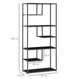 HOMCOM Bibliothèque étagère de Rangement à 7 Niveaux Cadre en Acier Style Industriel pour Salon Chambre Cuisine - 83 x 34 x 180 cm