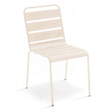 Oviala Palavas - Chaise de Jardin en métal Ivoire