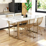 CosmoLiving by Cosmopolitan Table à manger Astor, 64" x 36" x 30", blanc