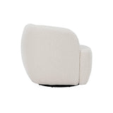 Alice's Home - Fauteuil Cosy Rond pivotant en Bouclette crème. Laya. L 79.5 x P 77.5 x H 67cm