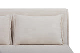 EVERGREENWEB Canapé-lit Convertible en Lit 3 Places 160 cm en Tissu Blanc, Fauteuil-lit Relax Dossier Réglable 5 Positions, Oreillers Amovibles, Pieds en Bois, Canapé Pliant Clic Clac Rembourré VELVET