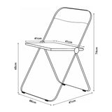 [en.casa] Lot de 2 Chaises Pliantes Ensemble de 2 Sièges de Salle à Manger Set de 2 Chaises pour Invités Cuisine Bureau Acier Chromé Polycarbonate 74 x 46 x 47 cm Orange Transparent