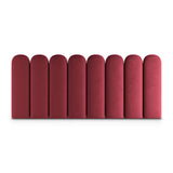 Muralo Panneau Mural Rembourré en Velours Magic Velvet 30x80 cm - Coussin Mural Capitonné, Effet 3D à Lignes Verticales, Confortable, Décoration Moderne Luxe Chambre et Salon - Rouge Bordeaux