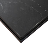 PAZZO DESIGN Table extensible Eugenio, plateau en céramique Calacatta noir Lux, pieds en métal croisés noirs, table de cuisine, table en céramique, 160 x 90 x h76 cm - id_2287