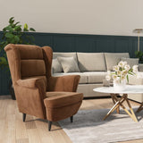 INLIFE Fauteuil marron velours 4067