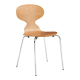 [en.casa] Lot de 4 chaises de Salle à Manger Empilables avec Siège Confortable Construction Robuste Capacité 150 kg Salon Bureau Coque Contreplaqué de Bouleau Métal 80 x 47 x 48 cm Effet Noyer Chrome
