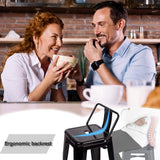 FDW Lot de 2 tabourets de Bar empilables en métal à Hauteur réglable de 76,2 cm, chaises de Cuisine, de terrasse, de Salle à Manger, tabourets de Bar Style Tolix, Noir