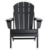 VEVOR Chaise Adirondack en Plastique, Lot de 2, Fauteuil de Jardin Pliant Portable, Charge 181,4 kg, avec Porte-Gobelet, Accoudoir Relaxant, pour Toutes Saisons, Extérieur, Patio, Arrière-Cour, Noir
