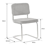 Happy Garden Lot de 2 chaises Cantilever Maria en Velours côtelé Terracotta, Rembourrage Mousse, Structure en Acier Gris - Design Moderne, Allure Vintage, chaises Table à Manger, Bureau et Chambre