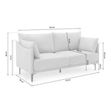 Sicaan Canapé 2 Places Industriel Sasha en Tissu Gris Clair – Droit Compact et Élégant – Sofa Moderne Style Urbain Chic et Confortable pour Salon, Bureau ou Appartement – 173 x 85 x 86 cm