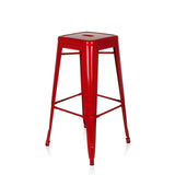 hjh OFFICE 645011 Tabouret de Bar VANTAGGIO High Métal Rouge, Tabouret Industriel Haut, empilable