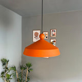 bamyum Lema Suspension Luminaire Industriel 37,5 cm en Bois et Métal, Suspension Luminaire Vintage, Lustre Cuisine, Lampe Suspendue Table à Manger Salon Salle à Manger, Orange