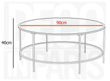 DecoInParis Table Basse en Verre Noir et métal THESSA