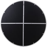 DRW Miroir Mural Rond en métal et arrière en Bois MDF argenté 100 x 1,5 cm, INT. 98,5 cm