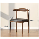 Lsoiup Chaises de Salle à Manger avec Dossier incurvé, Chaise rembourrée rétro en Simili Cuir avec siège rembourré, Pieds en Bois courbé de Noyer, chaises d'appoint pour Cuisine, Noir