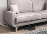 LIKMA Canapé 3 Places Extensible Davo Vert Bouteille 211 cm avec Fonction Lit Coffre Rangement Coussins Tissu Velours