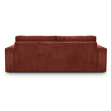 HOMIFAB Canapé Convertible 3 Places avec Coffre de Rangement en Velours côtelé Rouille - Harper