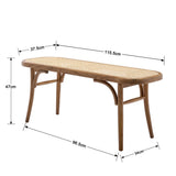 Wahson Bancs de Salle à Manger, Banc de Cuisine Bois Massif, Banc d'Entrée Style Vintage Banquette Restaurant pour Salle à Manger et Entrée, Bois Naturel