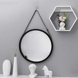 Daoyuan Miroir Mural Miroir de Salle de Bain Rond décoratif Suspendu Miroir Noir élégant et élégant Miroir de Maquillage Nordique
