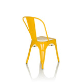 hjh OFFICE 645091 Chaise bistrot VANTAGGIO Comfort Métal Jaune, Style Industriel, empilable