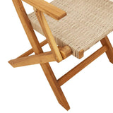 vidaXL Chaises de Jardin Lot de 2 Beige Bois Massif d'acacia et rotin, siège de Jardin, siège d'extérieur, Chaise Pliable, siège de Jardin