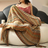 QIUMING Boho lit Plaid Couverture géométrie aztèque Baja couvertures Ethnique canapé Couverture Housse décor Jeter tenture Murale Tapisserie Tapis Cobertor