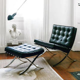 Chaise longue avec pouf, aspect antioxydant, forte capacité portante et haute résistance à la flexion, chaise de réception pour négociation d'invités d'affaires, pour chambre à coucher, bureau