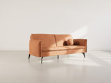 Bestmobilier - Lexie - Canapé Convertible clic-clac 2 Places en Velours côtelé, Terracotta