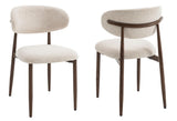 Criks Celia Lot de 2 chaises Beige noyer