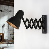 Licht-Erlebnisse Applique murale intérieure en métal noir bureau salon H:24 cm E27 réglable lampe murale rétro extensible chambre HARMONY