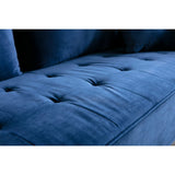 Miliboo Canapé Design 3 Places en Tissu Velours Bleu foncé et métal Noir BEKA