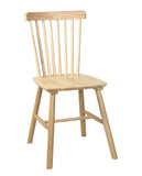KAYELLES Lot de 2 chaises à barreaux bistrot café rétro Vintage Bois Massif Vernis Mona (Bois Teinte Naturelle)
